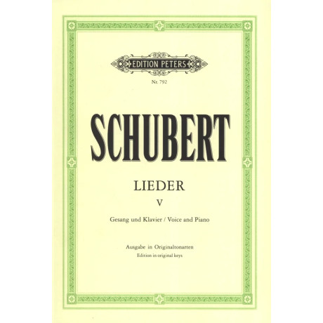 Schubert - Lieder Band V per Canto e Piano