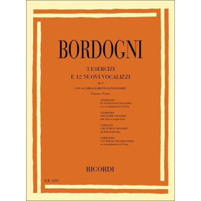 Bordogni - 3 Esercizi e 12 Nuovi Vocalizzi Op.8