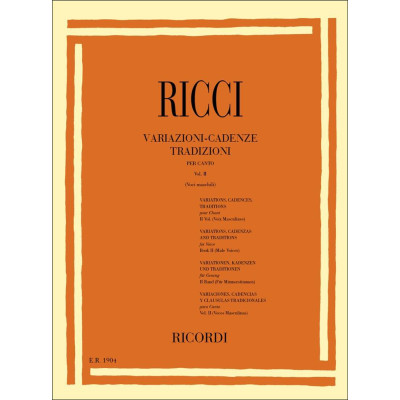 Ricci - Variazioni-Cadenze Tradizioni per Canto Vol.2