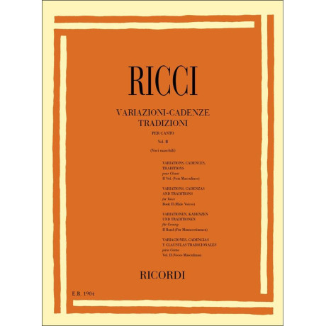 Ricci - Variazioni-Cadenze Tradizioni per Canto Vol.2