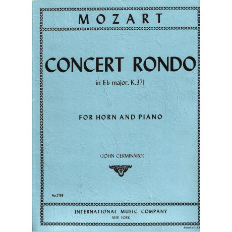 Mozart - Concerto Rondò in Mib Maggiore KV 371  per Corno e Piano