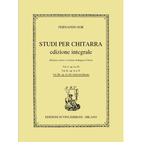 Sor - Studi per Chitarra Edizione Integrale Vol.3