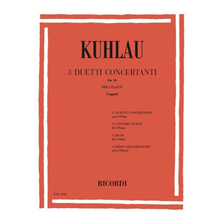 Kuhlau - 3 Duetti Concertanti Op.10 per 2 Flauti