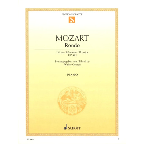 Mozart - Rondò in Re Maggiore KV 485 per Pianoforte