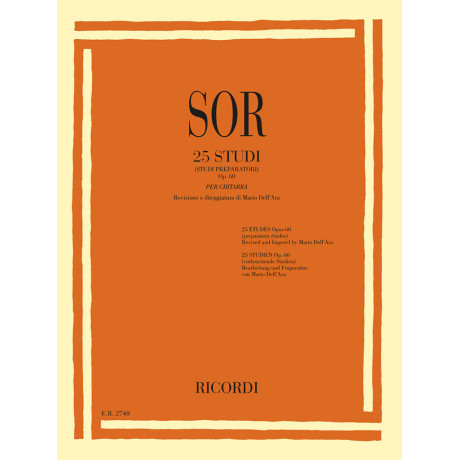 Sor - 25 Studi Preparatori Op.60 per Chitarra