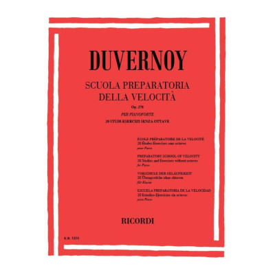Duvernoy - Scuola Preparatoria della Velocità Op. 276 per Pianoforte