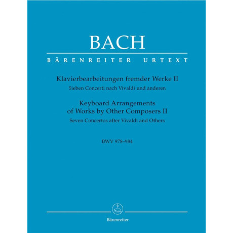 Bach - Trascrizioni per Tastiere su Opere di altri Compositori  Vol.2 BWV978-984