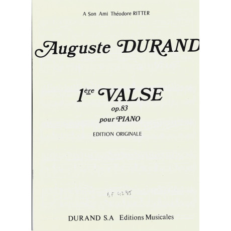 Durand - Valse n.1 Op.83  per Pianoforte