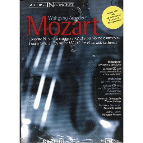 Mozart - Concerto n.5 in La Maggiore KV219 per Violino e Piano