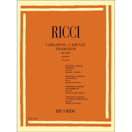 Ricci - Variazioni-Cadenze-Tradizioni per Canto App. al 1°