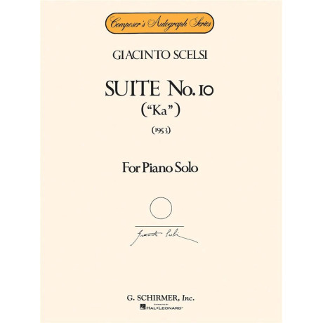 Scelsi - Suite n.10 ("Ka") per Pianoforte