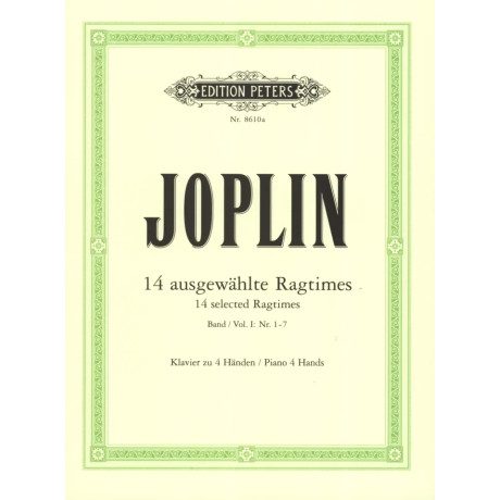 Joplin - 14 Selected Ragtimes Vol.1 per Pianoforte a 4 Mani