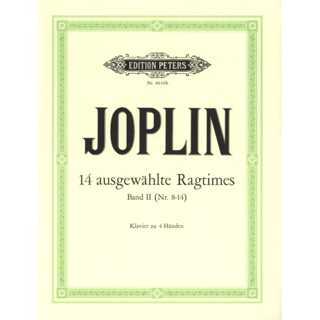 Joplin - 14 Selected Ragtimes Vol.2 per Pianoforte a 4 Mani