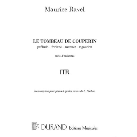 Ravel - La Tombeau de Couperin per Pianoforte a 4 Mani