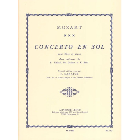 Mozart - concerto in Sol per Flauto e Piano